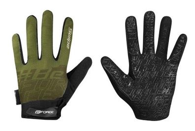 Handschuhe FORCE MTB SWIPE oliv-schwarz + 15 °C und darüber