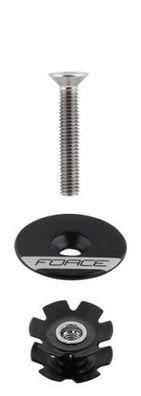 star nut FORCE AHEAD 1 1/8'' Al black complete