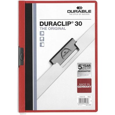 25 Durable Klemmhefter Duraclip rot