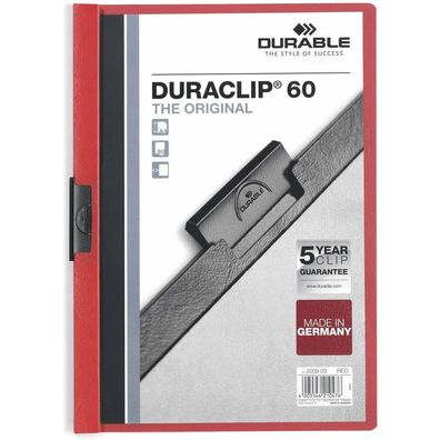 25 Durable Klemmhefter Duraclip rot