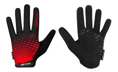 Handschuhe FORCE MTB ANGLE rot-schwarz+15 °C und darüber