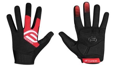 Handschuhe FORCE MTB POWER schwarz-rot + 15 °C plus