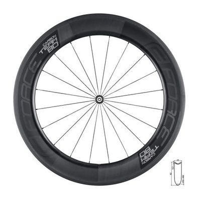 wheel front road FORCE TEAM CARBON 80 tubular