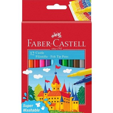 12 FABER-CASTELL Filzstifte farbsortiert