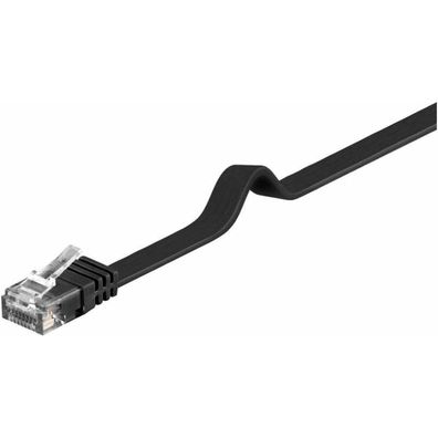 Patchkabel RJ45 Stecker > RJ45 Stecker CAT.6 U/UTP (schwarz, 1,5 Meter, Flachkabel)