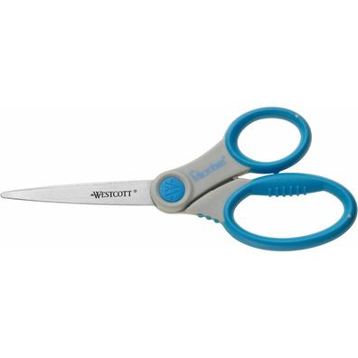 Westcott Papierschere Microban Softgrip grau-blau 18,0 cm