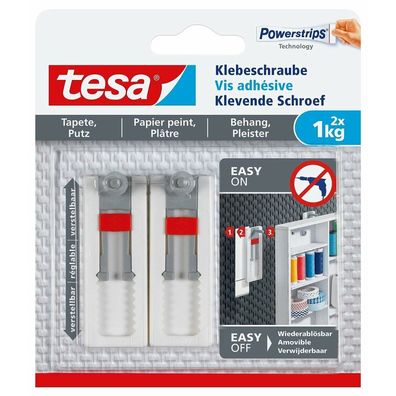 tesa Klebeschraube für max. 1,0 kg 2,4 x 6,4 cm, 2 St