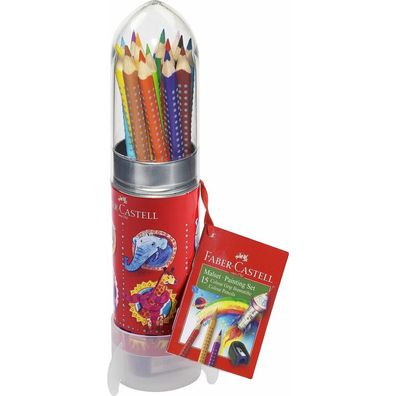 15 FABER-CASTELL Colour Grip Rakete Buntstifte farbsortiert