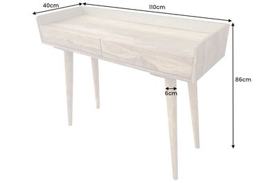 Design Konsolentisch Belleza 110cm natural Sheesham Schreibtisch Palisander