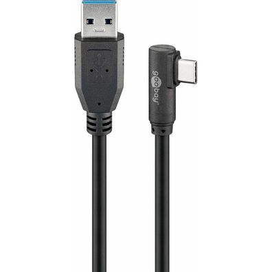 goobay USB C/USB 3.0 A Kabel 0,5 m schwarz