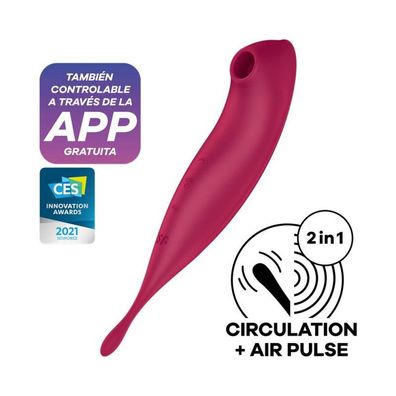 Twirling Pro Clitoris Sucker und Vibe APP Satisfyer Connect Dunkelrot