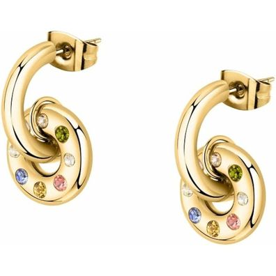 Gold-plated hoop earrings with Bagliori SAVO07 crystals