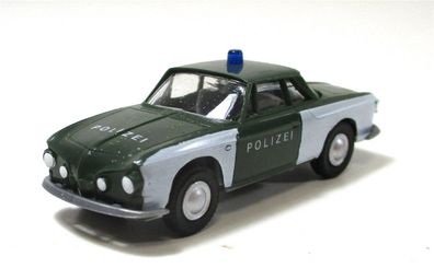 Praline 1/87 Modellauto PKW 5814 Karmann Ghia 1600 Polizei OVP (46-18)