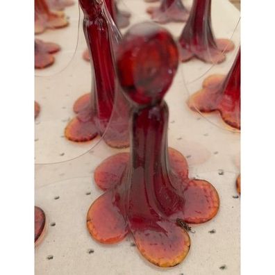 Murano Glass Drop Spare Part for Chandelier Very Rare Red Pendente O Ciondolo