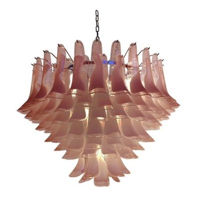 Contemporary White and Pink “Selle” Murano Glass Chandelier