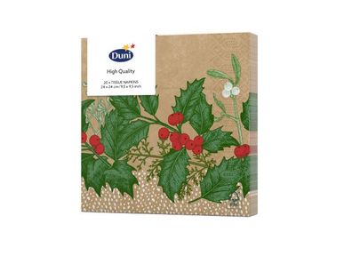 Servetten Snowy Berries 3 Lagen Taschentuch 24 x 24 cm Duni