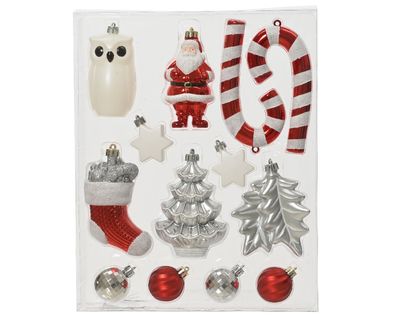 Mischkarton Kunststoff d8 cm ass 12pcs II Weihnachten Decoris