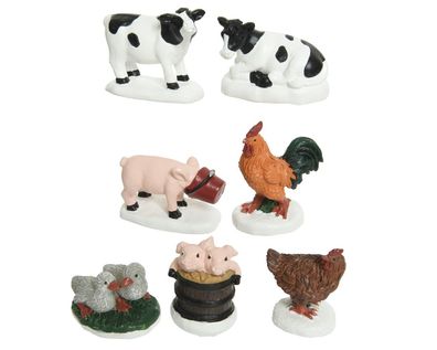 Figuren polyresin l3b4h5 cm mlt 7pcs Weihnachtsbeleuchtung Lumineo