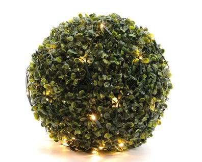 LED Netzbeleuchtung Buxus Außen Durchmesser 35cm 60L grün warm weiß Lumineo