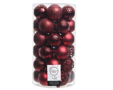 Weihnachtskugel glänzend mix dia 6 cm oxblood Decoris