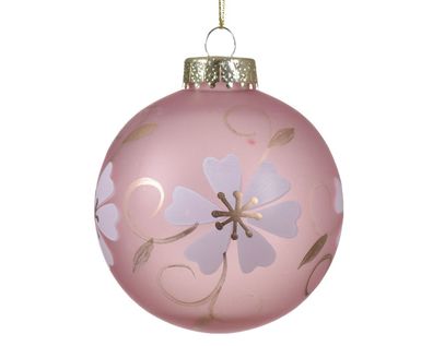 Weihnachtskugel aus Kunststoff d8 cm rosa Weihnachten Decoris