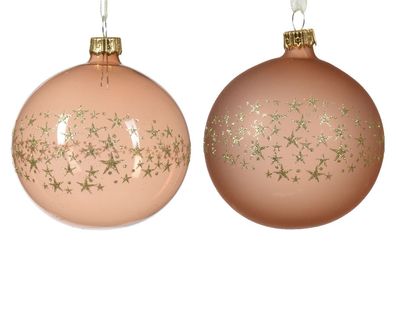 Weihnachtskugel aus Glas d8 cm rosa a2 Weihnachten Decoris