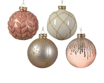 Weihnachtskugel glas d8 cm pearl ass Weihnachten Decoris