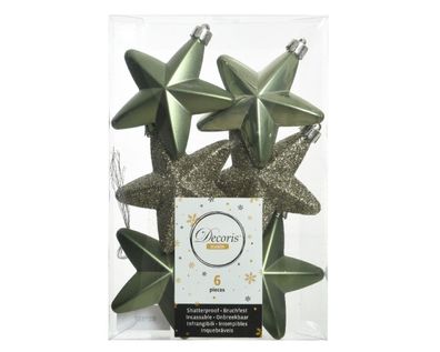 Star plc l2b7.5h7.5 cm moosgrün 6pcs Weihnachten Decoris