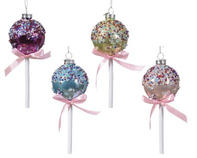 Lollipop Glas d6 cm a4 Weihnachten Decoris