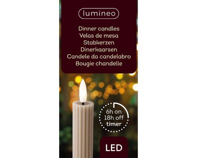 LED Dinner Kerze d2h24 cm lgrs/wwt 2pcs III Weihnachten Lumineo