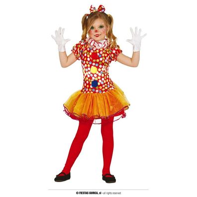 Fiestas GUIRCA Buntes Clown Kostüm Mädchen mit Petticoat Clown Kleid