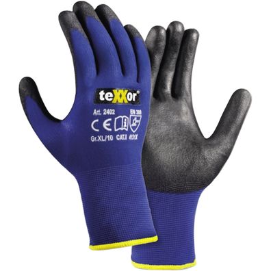 teXXor Handschuh TOUCH 2402 10 Nylon/Strick bl/sw Gr.10