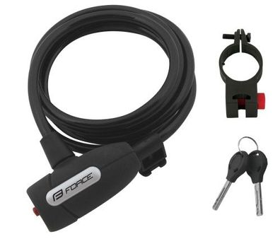 Schloss F LUX Spirale mit Halter 180cm/8mm. schwarz