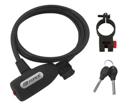 Schloss F LUX Spirale mit Halter 120cm/8mm. schwarz