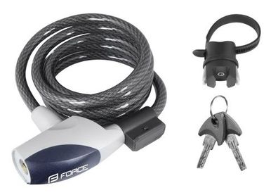 lock FORCE DELUXE spiral with holder 60cm/12mm