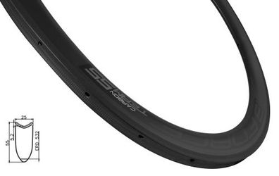 Felge FORCE road tubular CARBON 55mm, 24 Loch