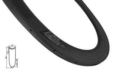 Felge/ road tubular CARBON 80mm/24 Nippel