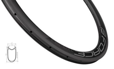 Felge FORCE road clincher CARBON 50mm 24