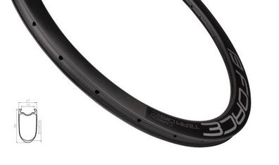 Felge FORCE road clincher CARBON DISC 50mm/ 24 Löcher