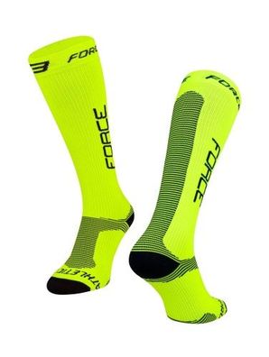 Socken FORCE Athletic PRO Compress. fluo-schwarz L-XL