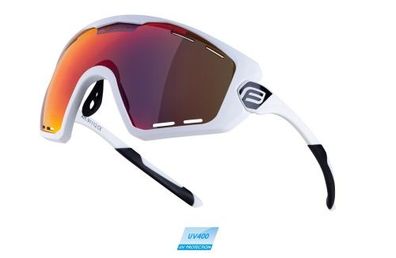 Sonnenbrille FORCE OMBRO PLUS weiß, mattierte rote Linse