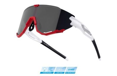 Sonnenbrille FORCE CREED weiß-rot-schwarze Spiegellinse