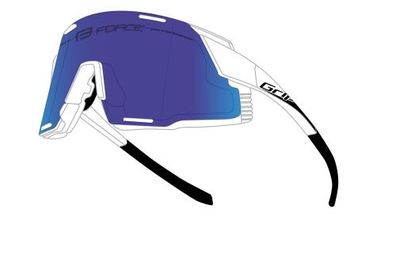 Sonnenbrille FORCE GRIP weiss, blaue Spiegelung