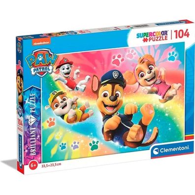 Clementoni Brillantes Puzzle Paw Patrol: Chase, Skye, Marshal und Trümmer 104 Stück