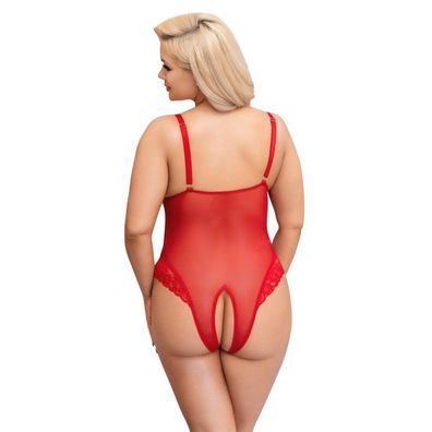 Bodysuit mit offenem Schritt - Rot