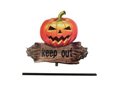 Europalms Halloween Bodenstecker Kürbis Zoll KEEP OUT Zoll , 50cm