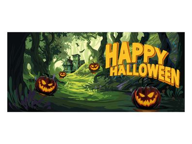 Europalms Halloween Banner, Geisterwald, 400x180cm