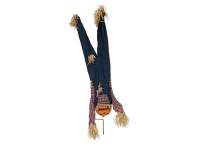 Europalms Halloween Bodenstecker Figur Kürbismann kopfüber, animiert, 153cm