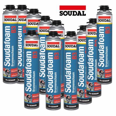 12 Dosen Soudal Brunnenschaum B3 für Pistole 750 ml