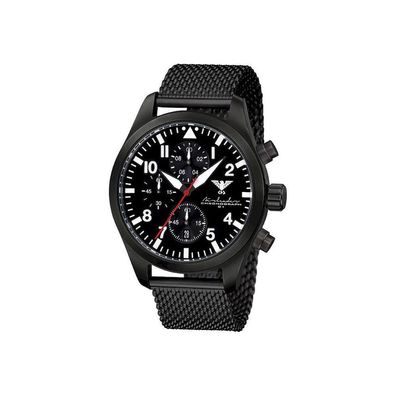 KHS - Armbanduhr - Herren - Airleader Black Steel Chrono - KHS. AIRBSC. MB